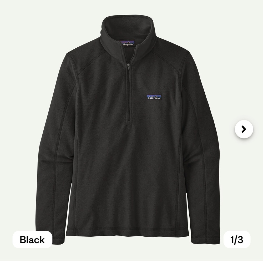 Patagonia Micro D 1/4 zip fleece black size small women’s - Patagonia Sweater